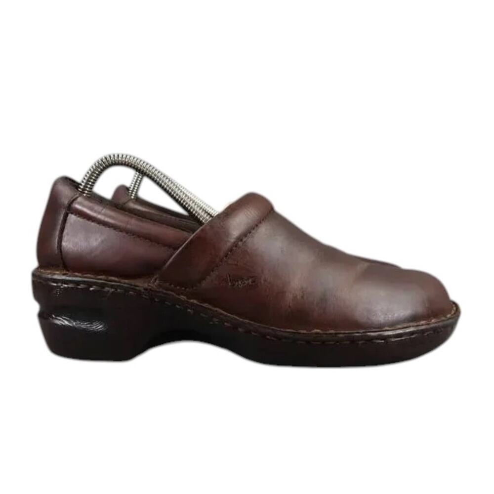 Born Concept Shoe Women 9.5 Clog Leather Slip On Peggy Comfort Walking Brown boc